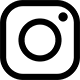 A green Instagram icon with a black outline.